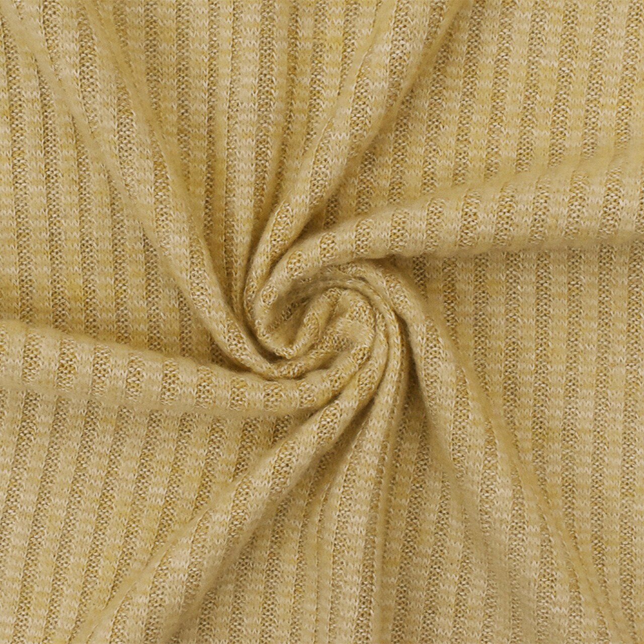 Toasty Beige-White Stretch Poly Brushed 3x2 Rib Knit Fabric By the Yard